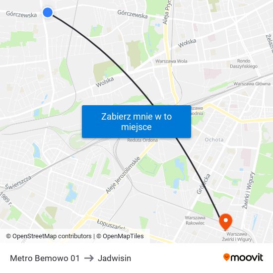 Metro Bemowo 01 to Jadwisin map