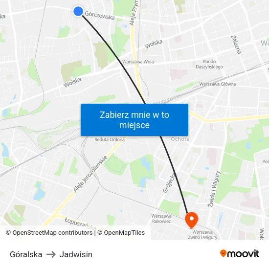 Góralska to Jadwisin map