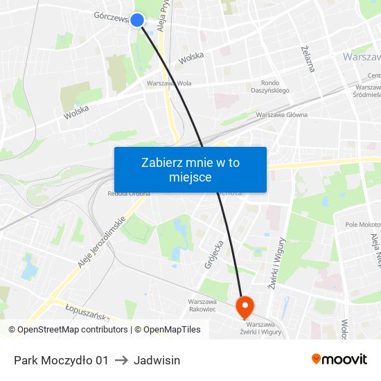 Park Moczydło to Jadwisin map