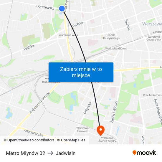 Metro Młynów 02 to Jadwisin map