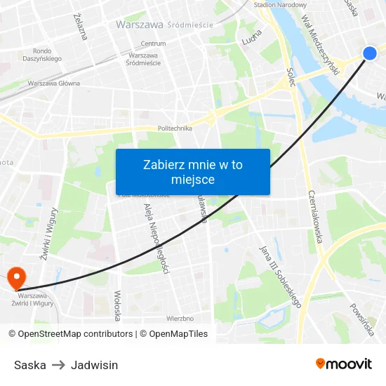 Saska to Jadwisin map
