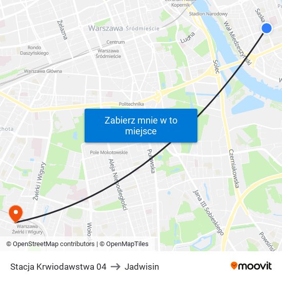 Stacja Krwiodawstwa 04 to Jadwisin map