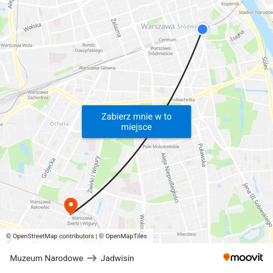 Muzeum Narodowe to Jadwisin map