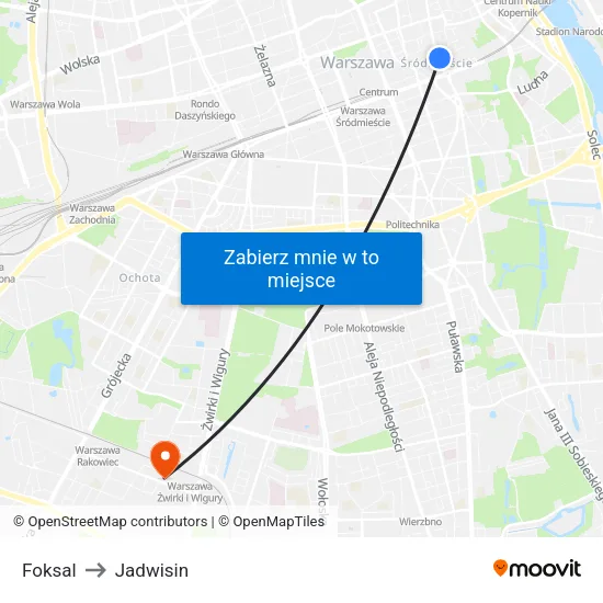 Foksal to Jadwisin map