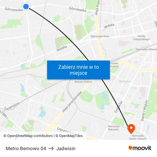 Metro Bemowo 04 to Jadwisin map