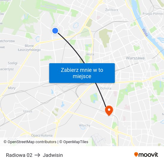 Radiowa to Jadwisin map