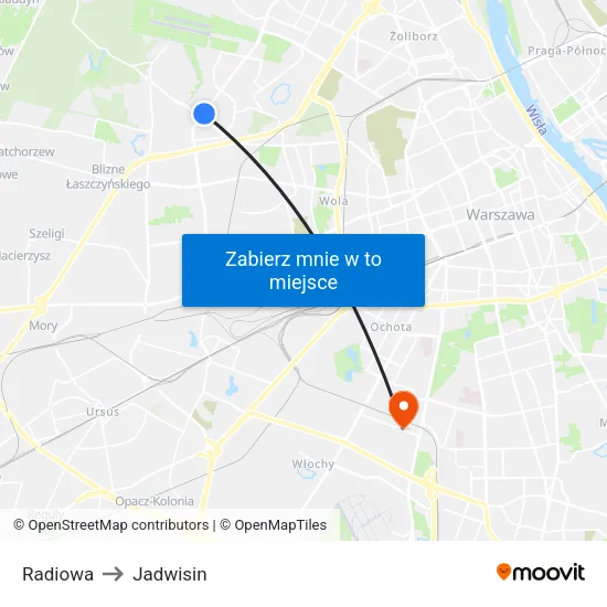 Radiowa to Jadwisin map