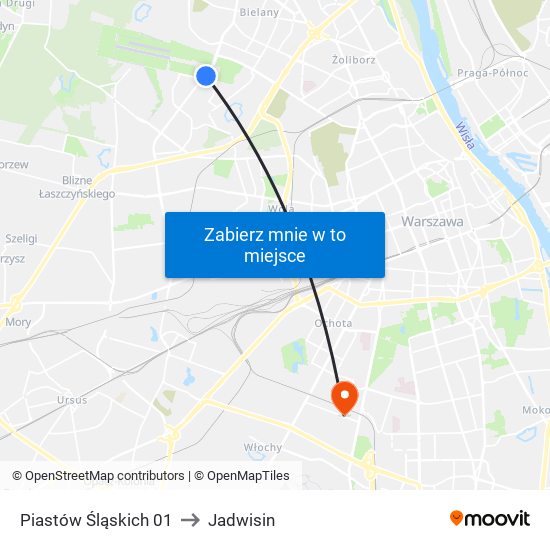 Piastów Śląskich 01 to Jadwisin map