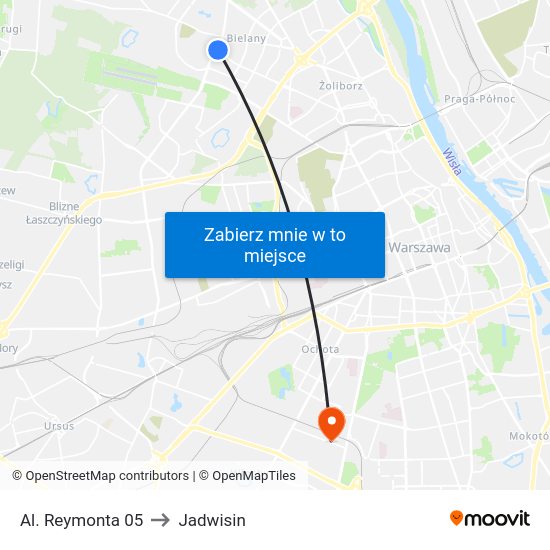 Al. Reymonta to Jadwisin map