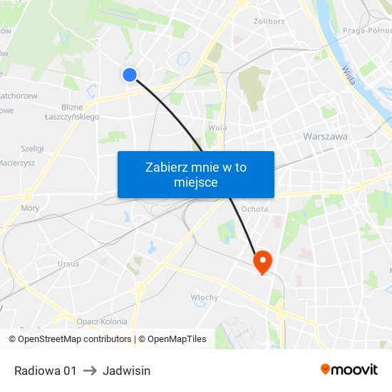 Radiowa 01 to Jadwisin map