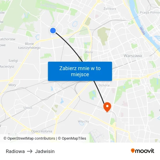 Radiowa to Jadwisin map
