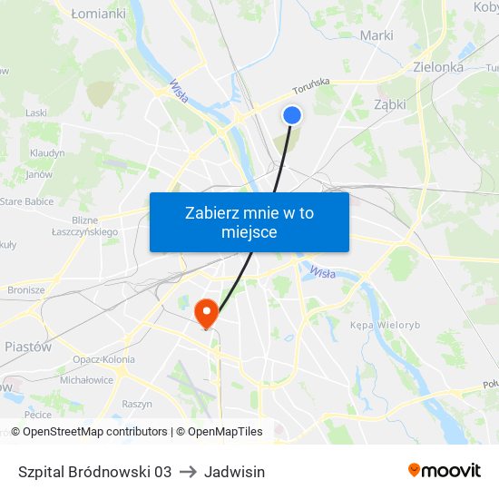 Szpital Bródnowski 03 to Jadwisin map