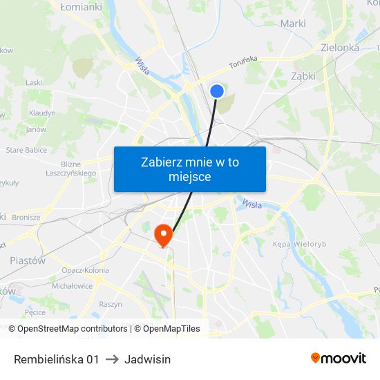 Rembielińska to Jadwisin map