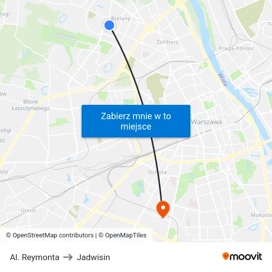 Al. Reymonta to Jadwisin map