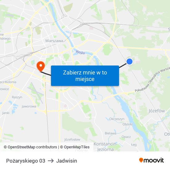 Pożaryskiego to Jadwisin map