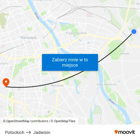 Potockich to Jadwisin map