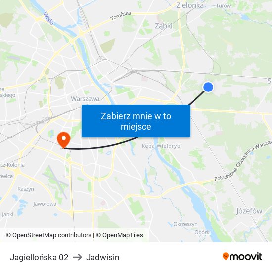 Jagiellońska to Jadwisin map