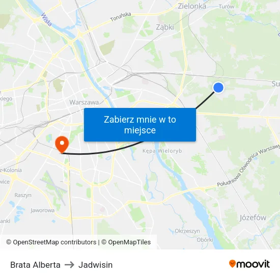 Brata Alberta to Jadwisin map