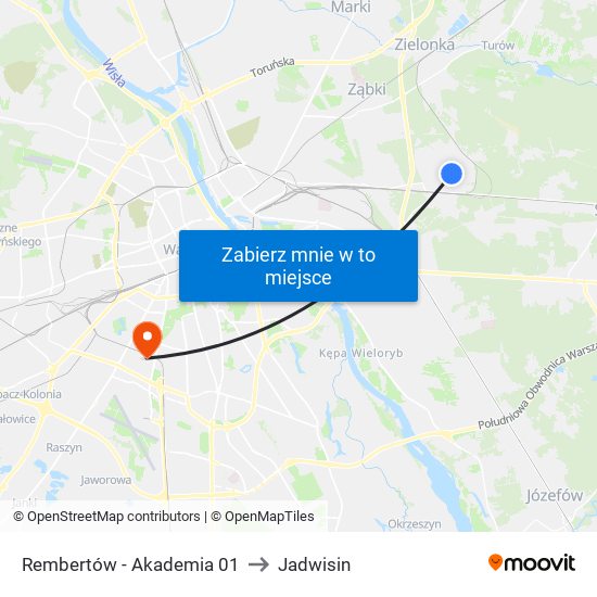 Rembertów-Akademia to Jadwisin map