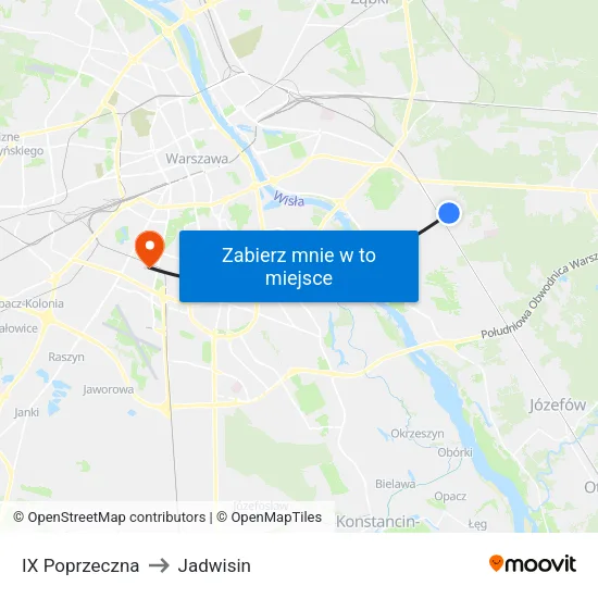 IX Poprzeczna to Jadwisin map