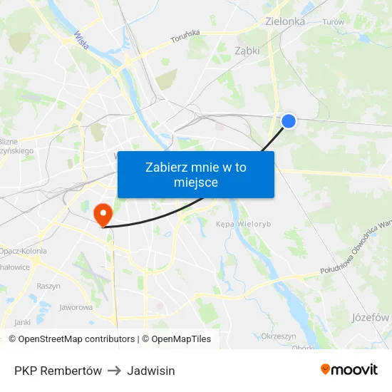 PKP Rembertów to Jadwisin map