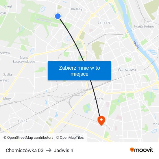 Chomiczówka to Jadwisin map