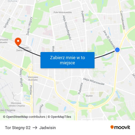 Tor Stegny 02 to Jadwisin map