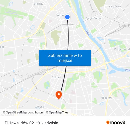 Pl. Inwalidów 02 to Jadwisin map