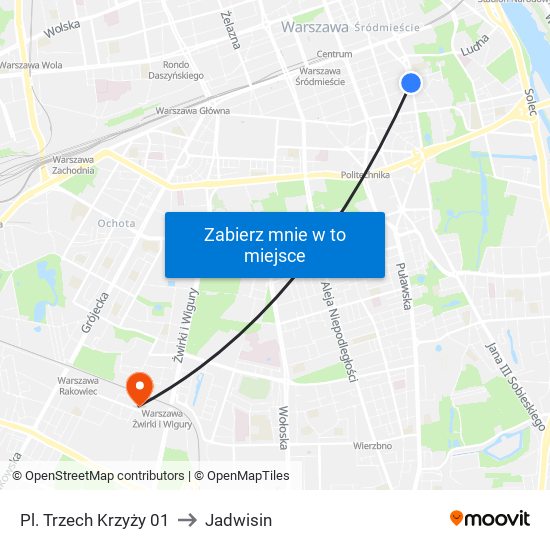 Pl. Trzech Krzyży 01 to Jadwisin map