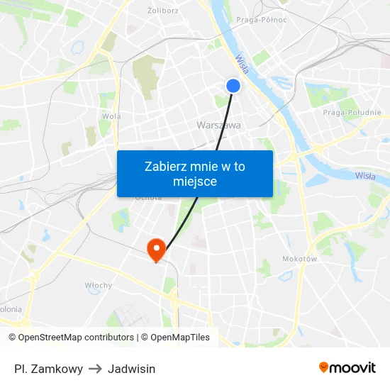 Pl. Zamkowy to Jadwisin map