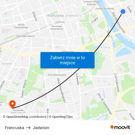 Francuska to Jadwisin map