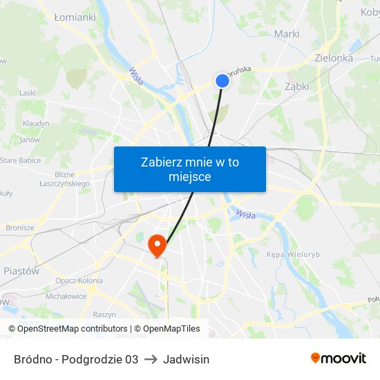 Bródno - Podgrodzie 03 to Jadwisin map