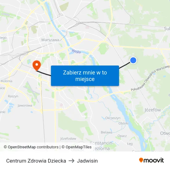 Centrum Zdrowia Dziecka to Jadwisin map