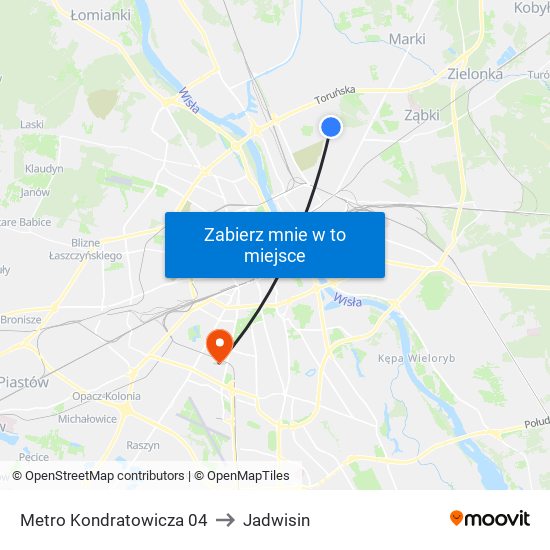 Metro Kondratowicza 04 to Jadwisin map