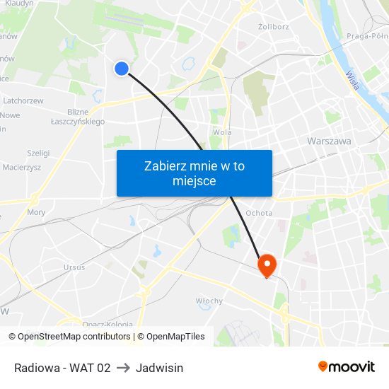 Radiowa - WAT 02 to Jadwisin map