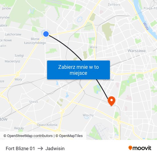 Fort Blizne 01 to Jadwisin map