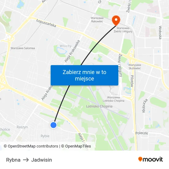 Rybna to Jadwisin map