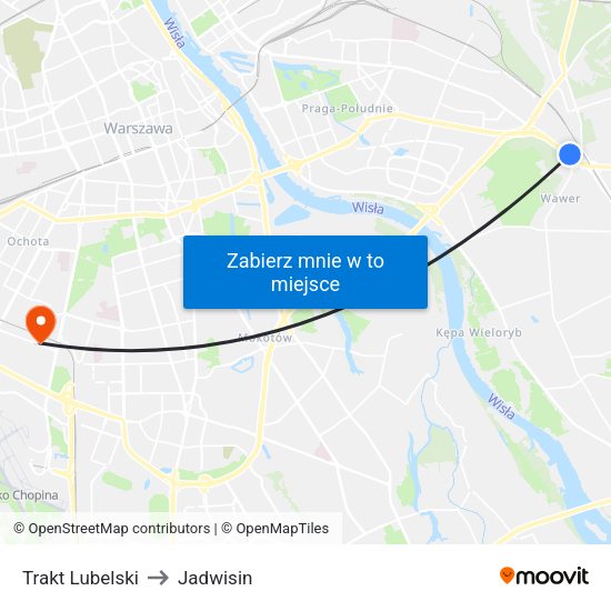 Trakt Lubelski to Jadwisin map