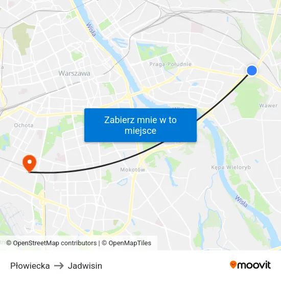 Płowiecka to Jadwisin map