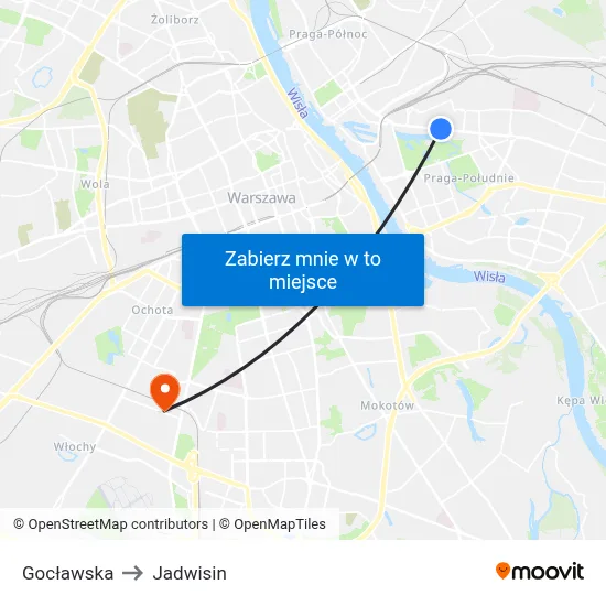 Gocławska to Jadwisin map
