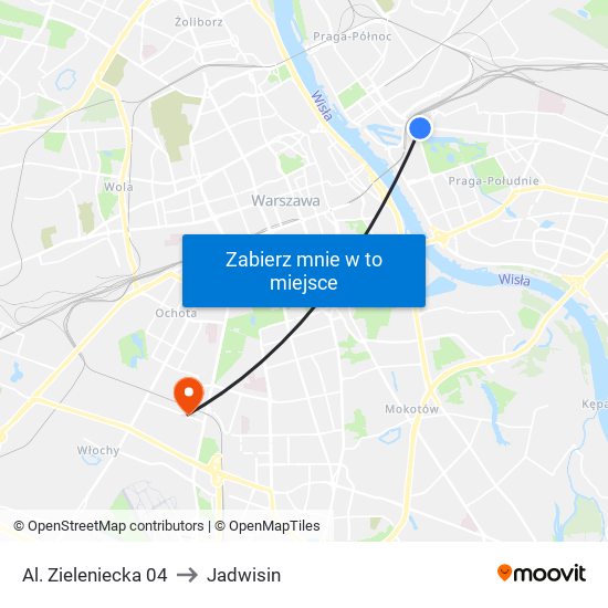 Al. Zieleniecka 04 to Jadwisin map