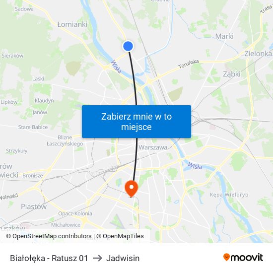 Białołęka - Ratusz 01 to Jadwisin map