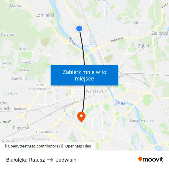 Białołęka - Ratusz to Jadwisin map
