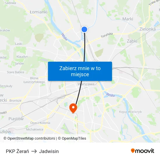 PKP Żerań to Jadwisin map