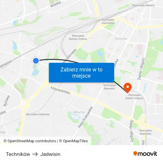 Techników to Jadwisin map