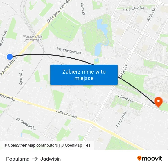 Popularna to Jadwisin map
