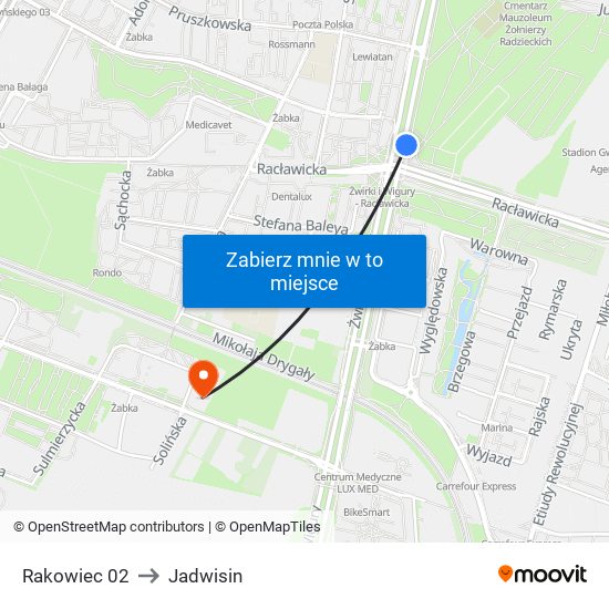 Rakowiec 02 to Jadwisin map