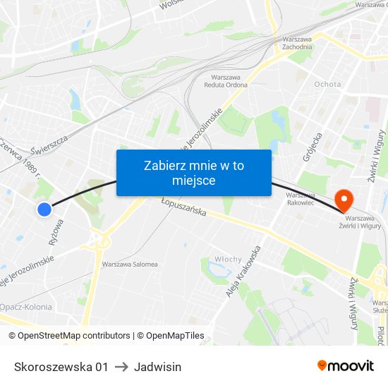 Skoroszewska 01 to Jadwisin map