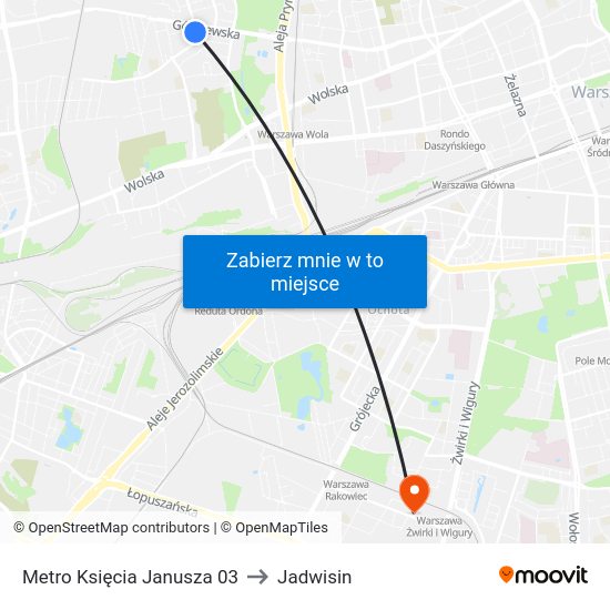 Metro Księcia Janusza 03 to Jadwisin map