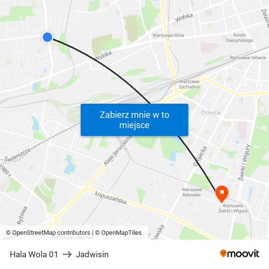 Hala Wola 01 to Jadwisin map